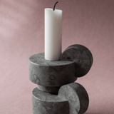 Kerzenständer - CANDELSTICK grey von Stenhuggardottern