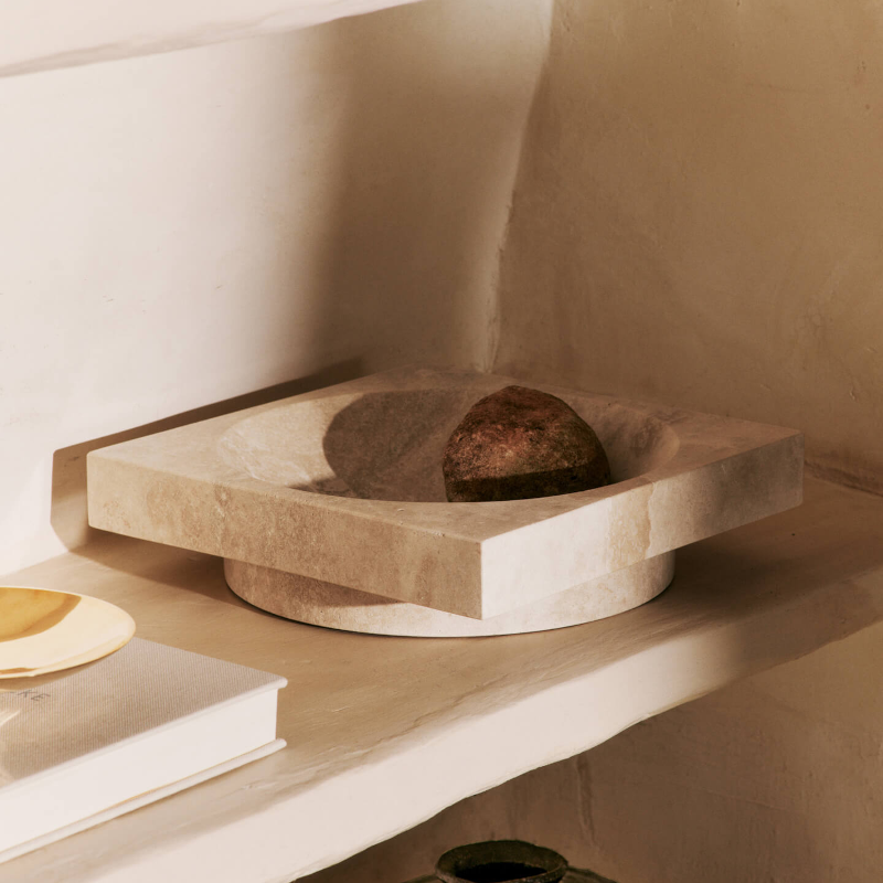 Ferm Living - Centrepiece Hew High Travertine