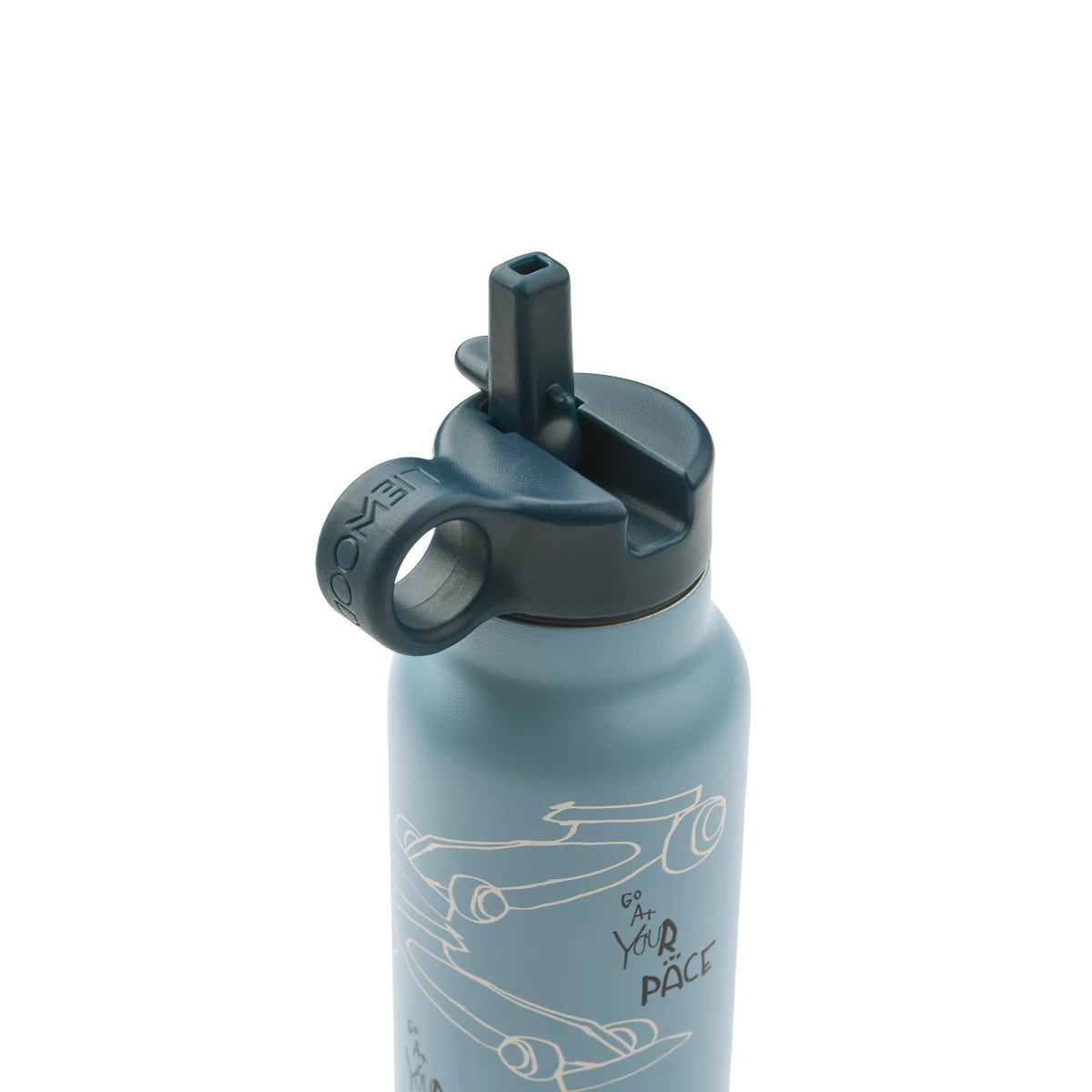 Liewood - Trinkflasche Falk Race Cars/Beach blue 350mI