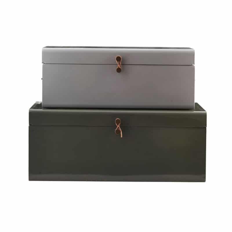 Aufbewahrungsboxen Set - grün, grau von house doctor