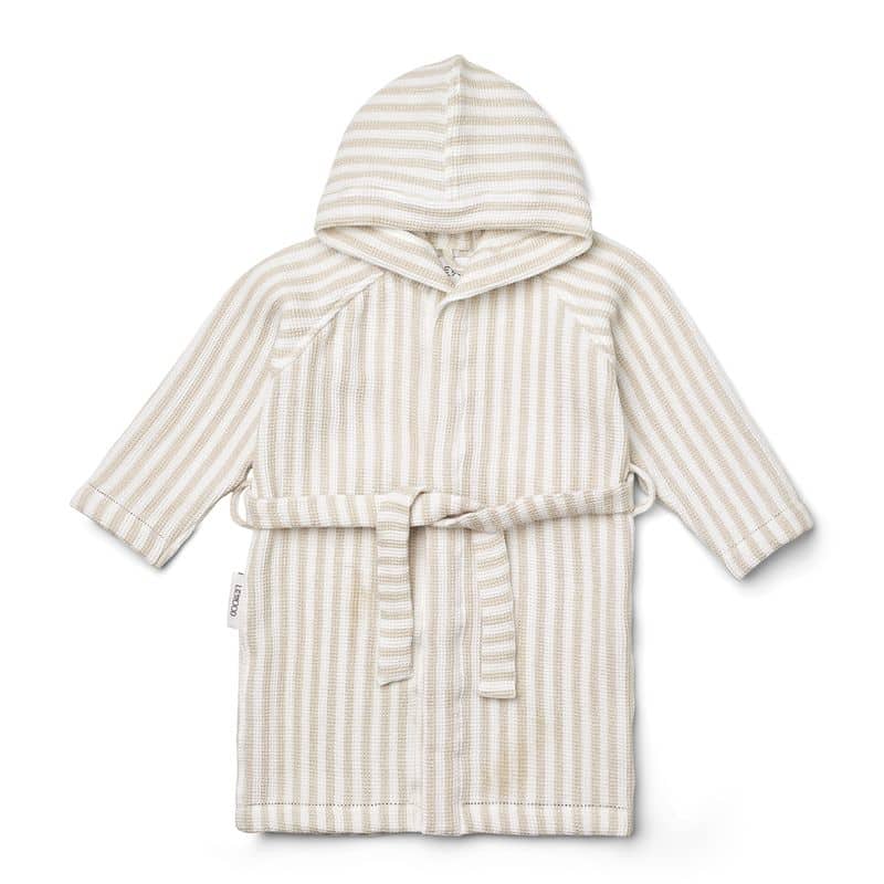 Bademantel - Gray stripe crisp white/sandy von Liewood