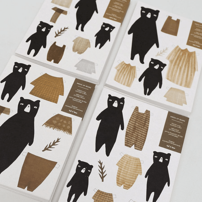 Bastelbogen - DIY cut out bears von Ted and Tone