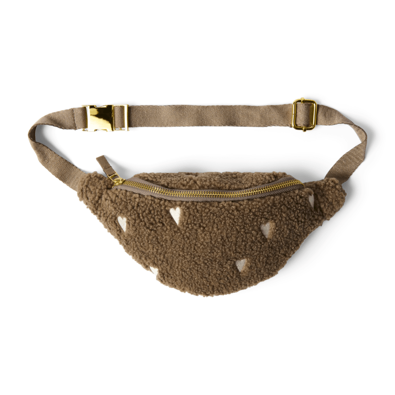 Bauchtasche - Mini Fanny Teddy brown hearts von Studio Noos