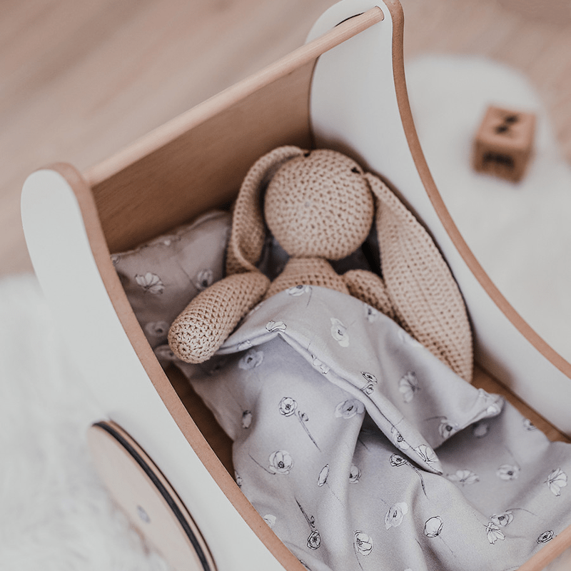 Bedding für Puppenwagen – Poppy Field grey von ooh noo