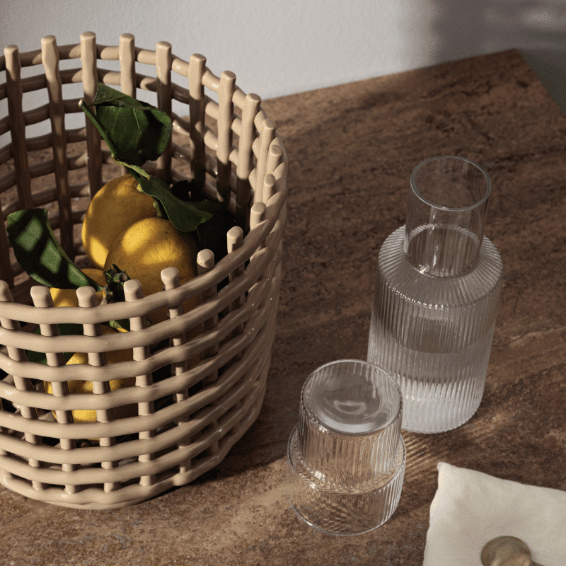 Beistelltisch - Distinct dark brown Travertine von Ferm Living