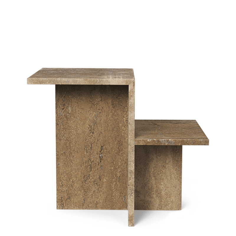 Beistelltisch - Distinct dark brown Travertine von Ferm Living