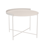 Beistelltisch - Tray Edge muted white - ø46 x H53 cm von Houe