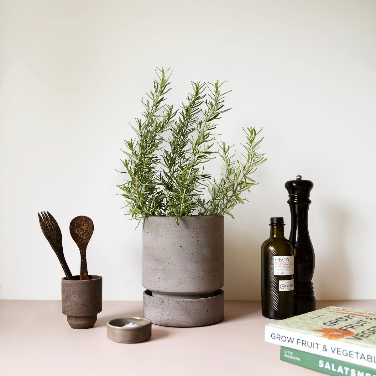 Bergs Potter - Blumentopf Hoff grau/emerald grün 2er Set

