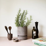 Bergs Potter - Blumentopf Hoff grau/emerald grün 2er Set

