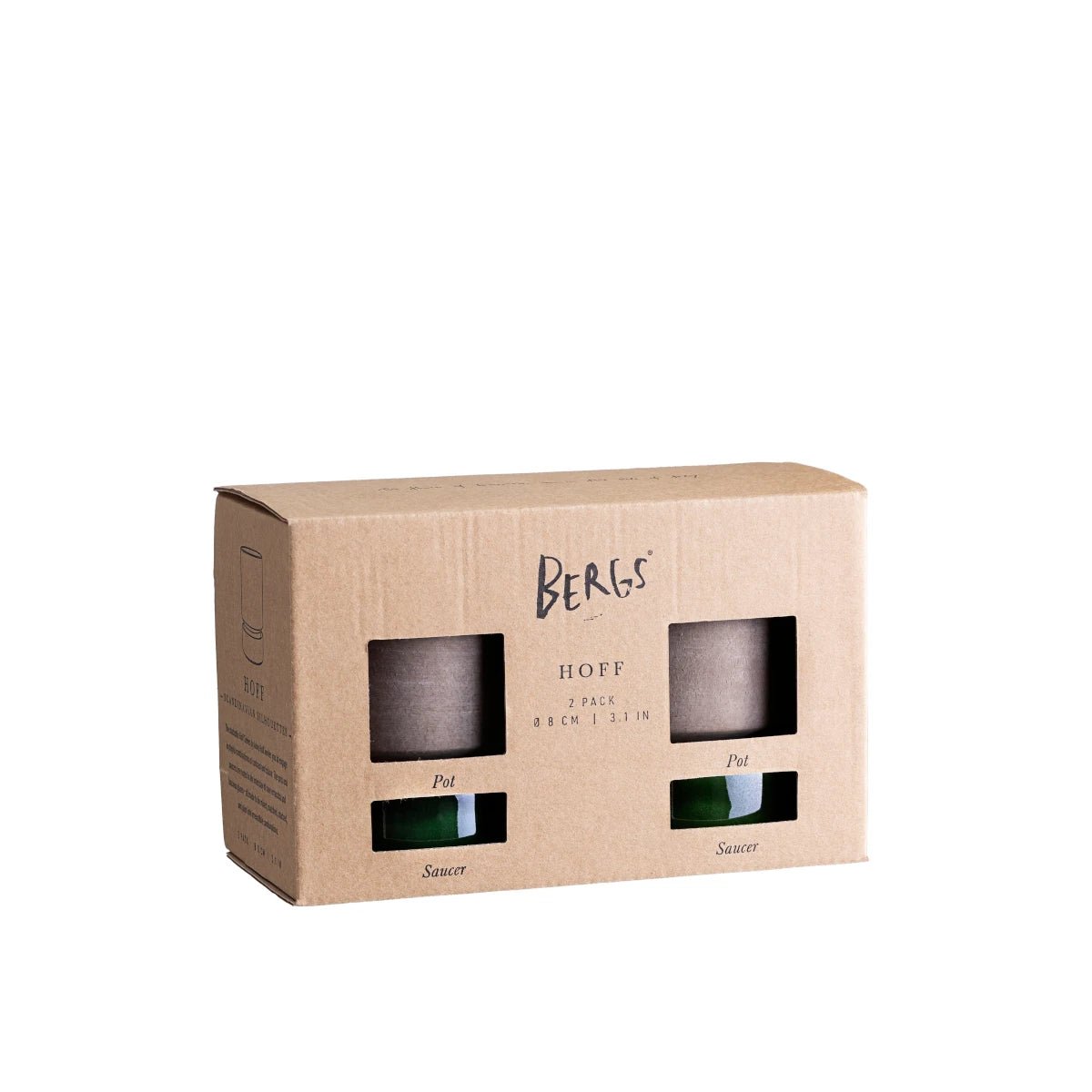 Bergs Potter - Blumentopf Hoff grau/emerald grün 2er Set

