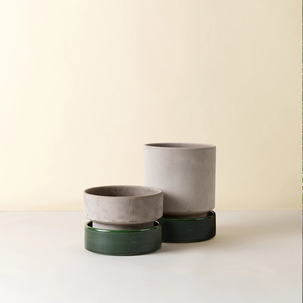 Bergs Potter - Blumentopf Hoff grau/emerald grün 2er Set

