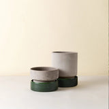 Bergs Potter - Blumentopf Hoff grau/emerald grün 2er Set

