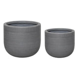 Blumentöpfe - Grooved anthrazit von hübsch Interior