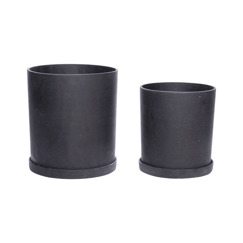 Blumentöpfe - Podium schwarz von Hübsch Interior