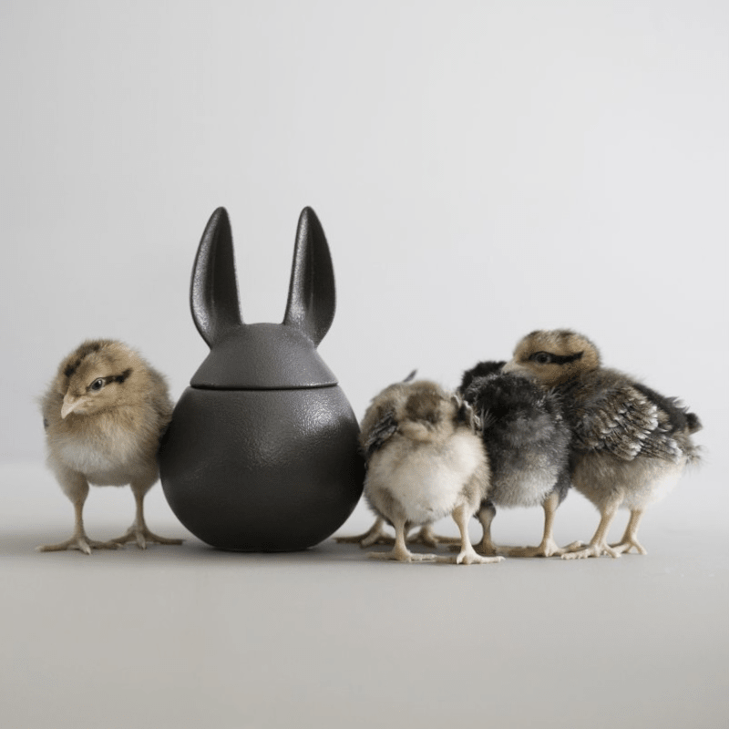 Bowl - Rabbit cast iron black S von dbkd