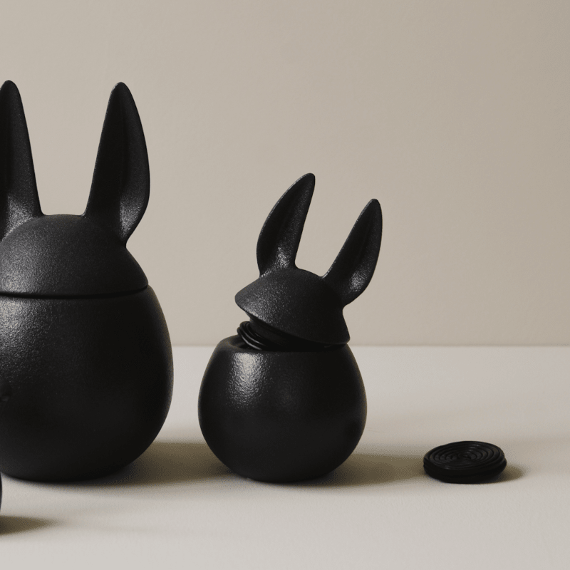 Bowl - Rabbit cast iron black S von dbkd