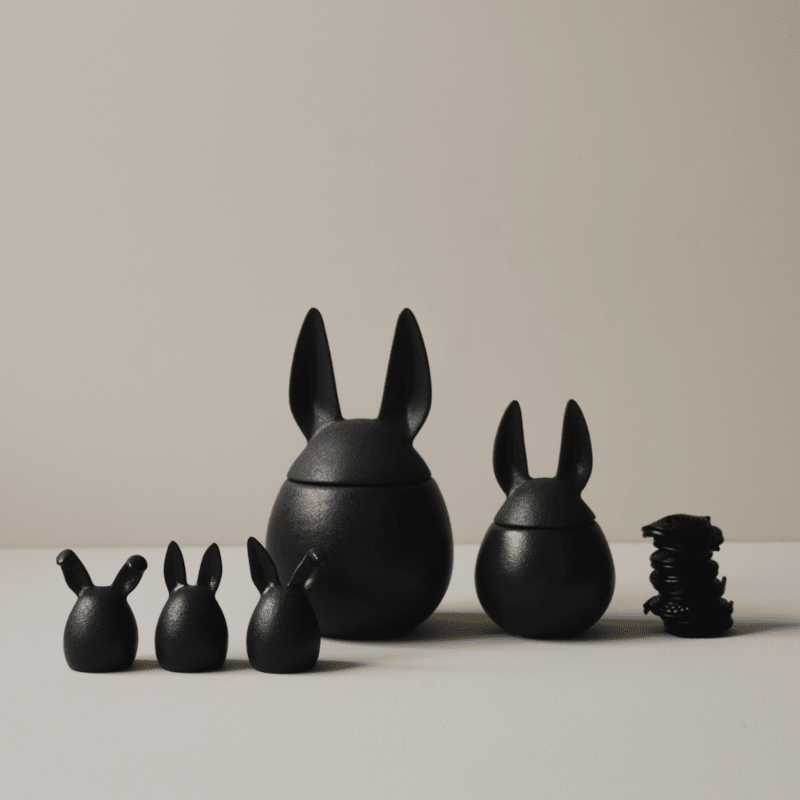 Bowl - Rabbit cast iron black S von dbkd
