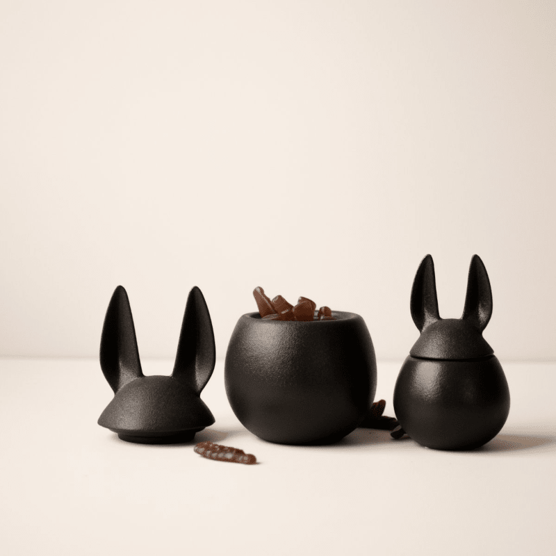 Bowl - Rabbit cast iron black S von dbkd
