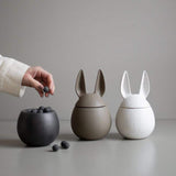 Bowl - Rabbit weiss mit Dots L von dbkd