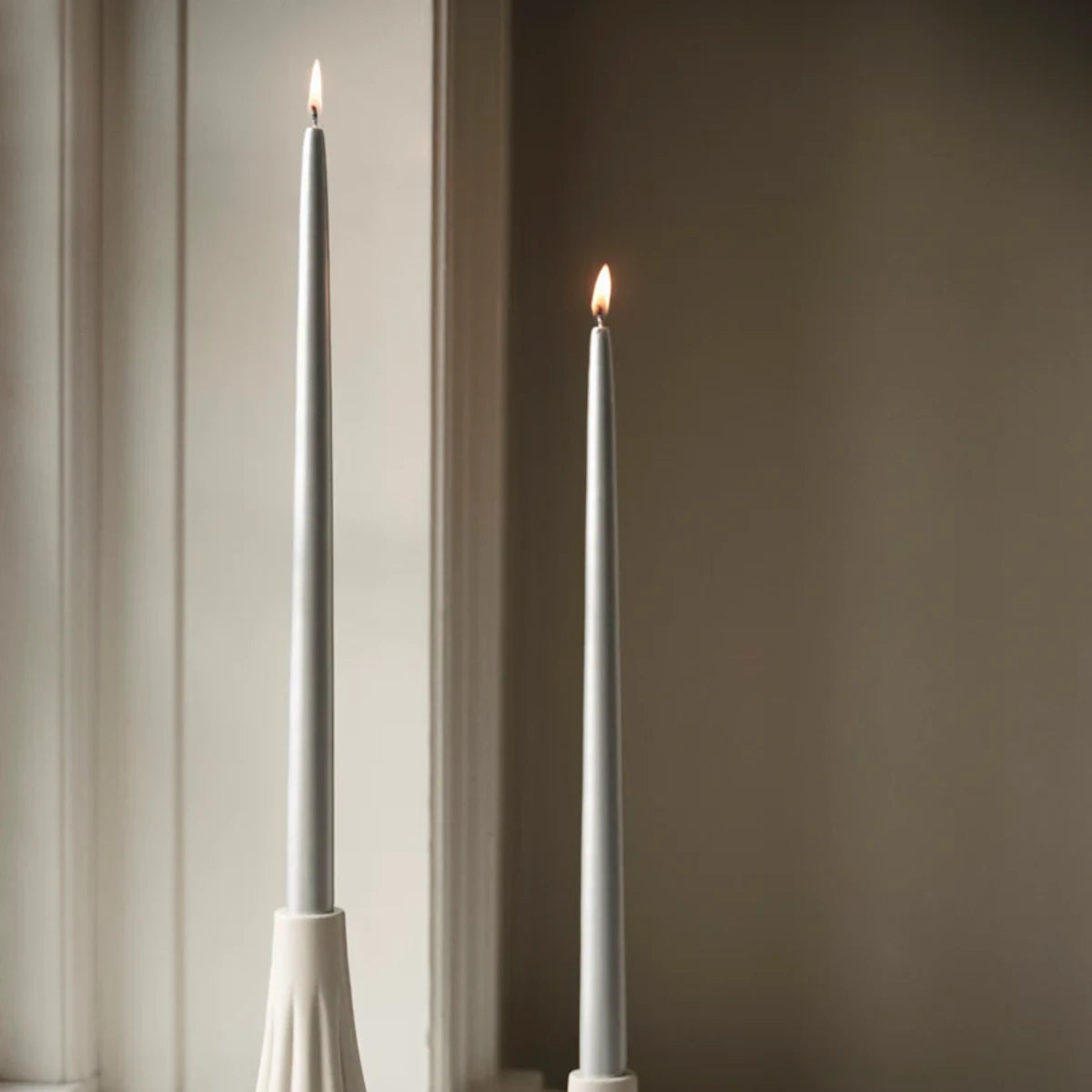 Broste Copenhagen - Kerzen getaucht silver 4er Set