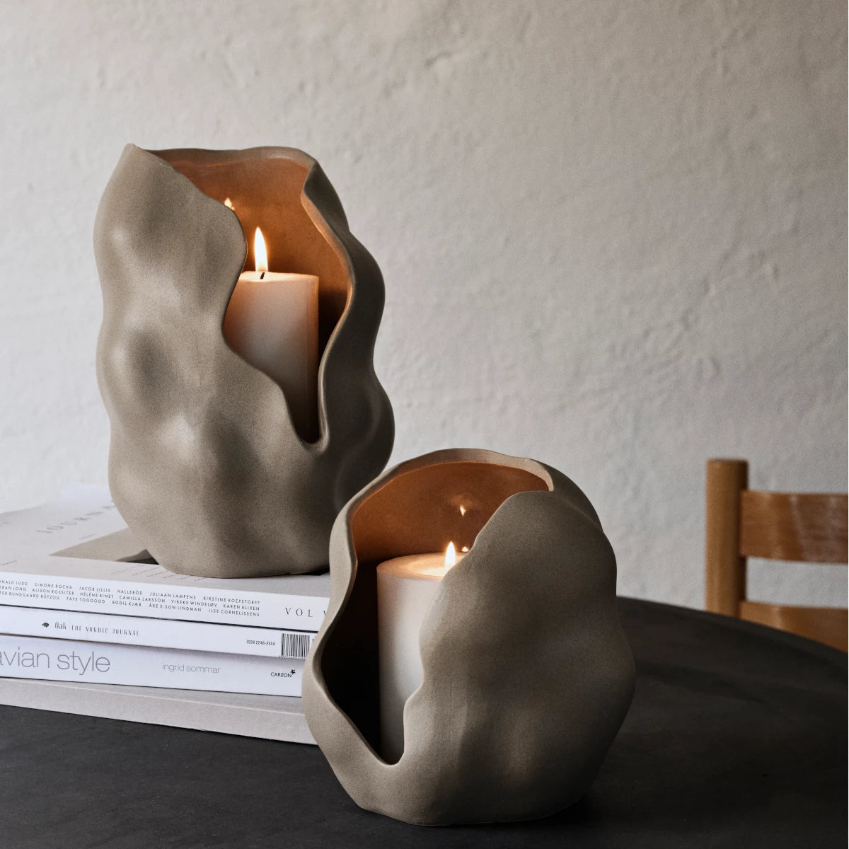 Broste Copenhagen - Teelichthalter Hekla dove grey L