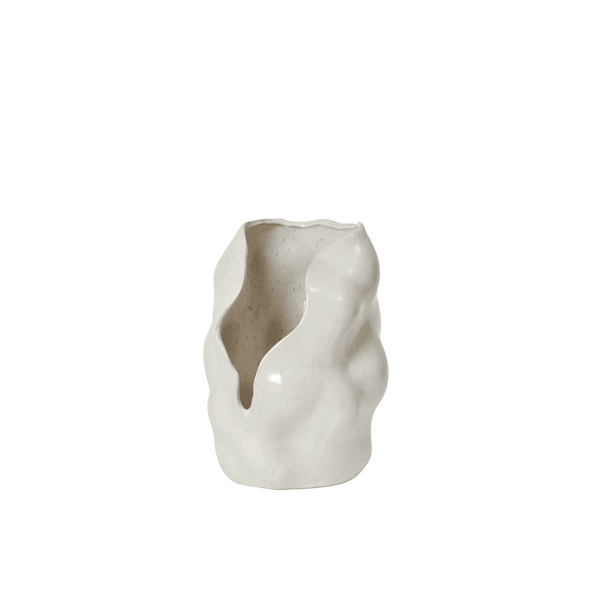Broste Copenhagen - Teelichthalter Hekla white cream L

