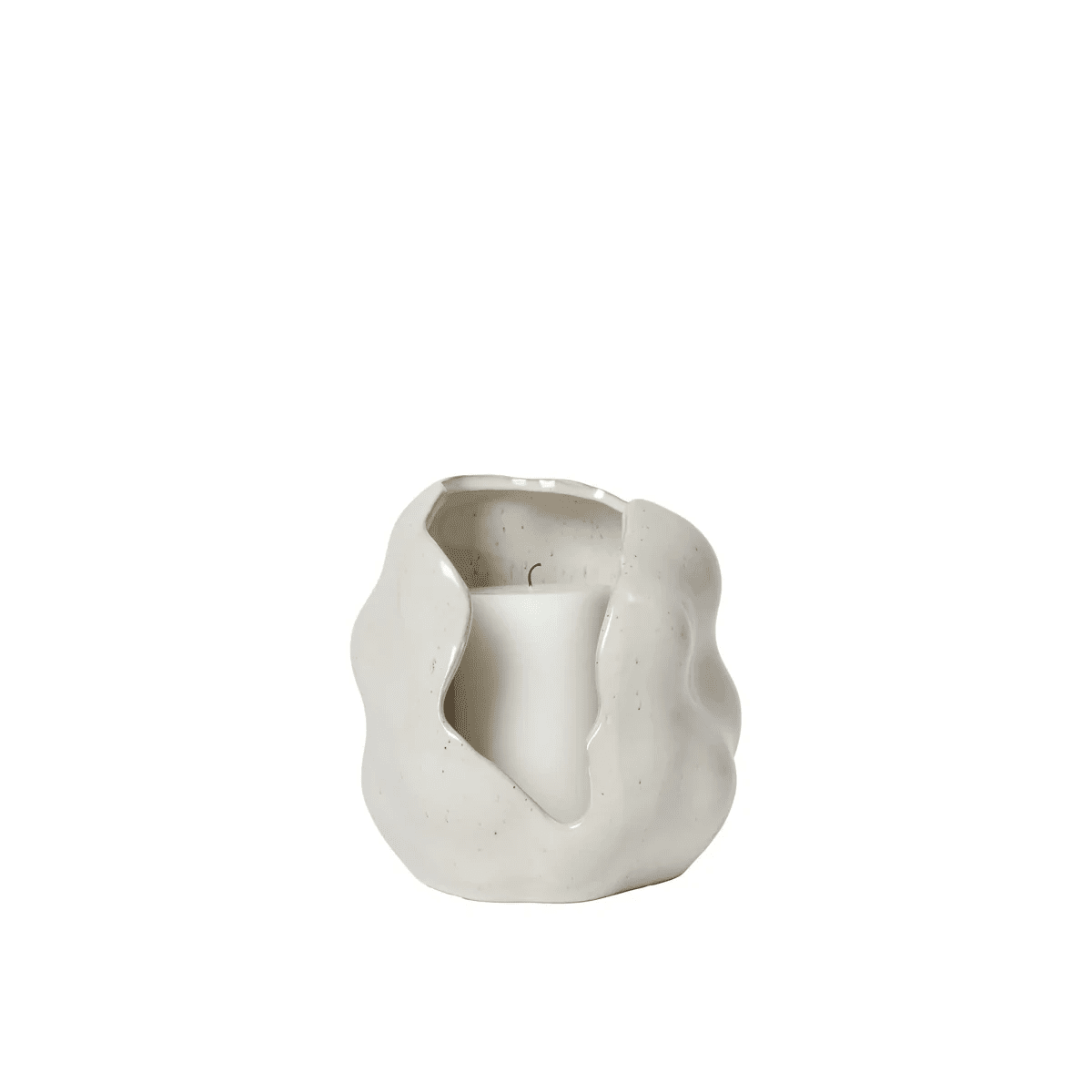 Broste Copenhagen - Teelichthalter Hekla white cream M