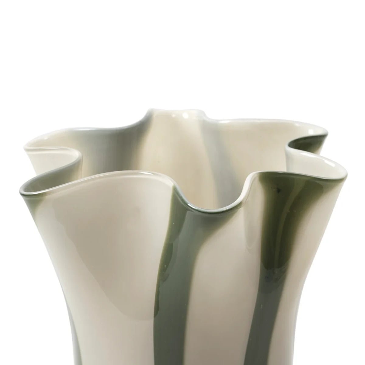 broste copenhagen - Vase Liva green/cream S

