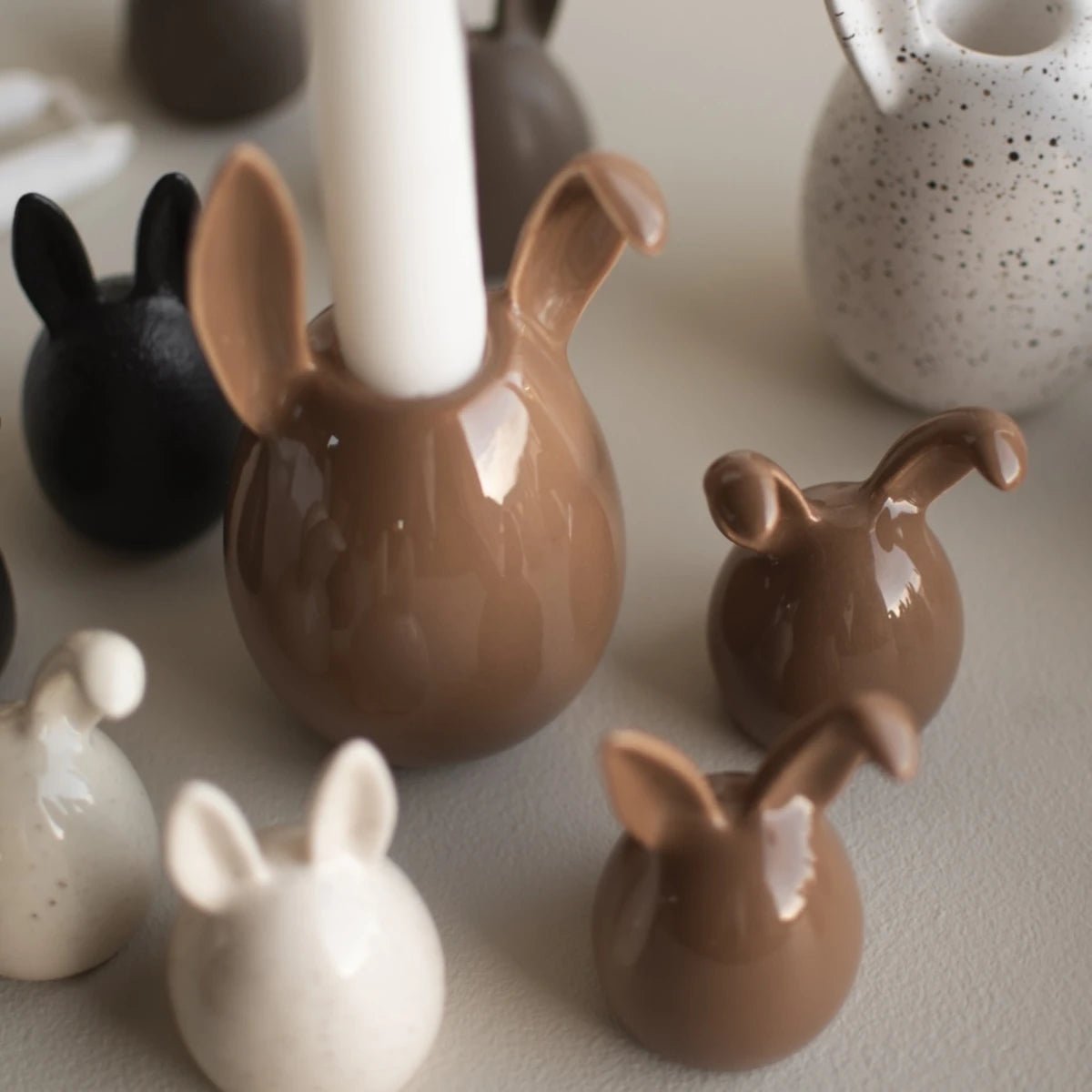 dbkd - Kerzenhalter Rabbit white dot