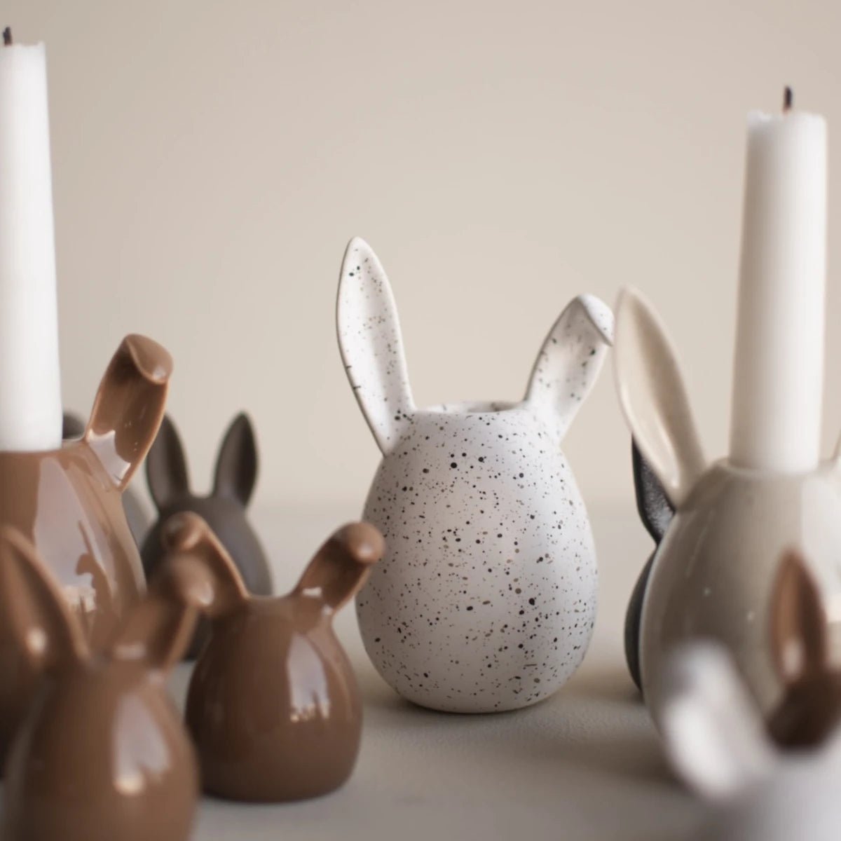 dbkd - Kerzenhalter Rabbit white dot