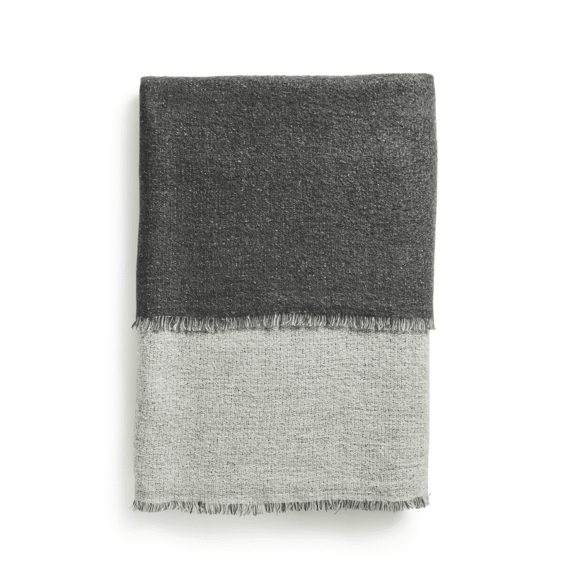 Decke - Double Throw light grey/dark grey von Woud