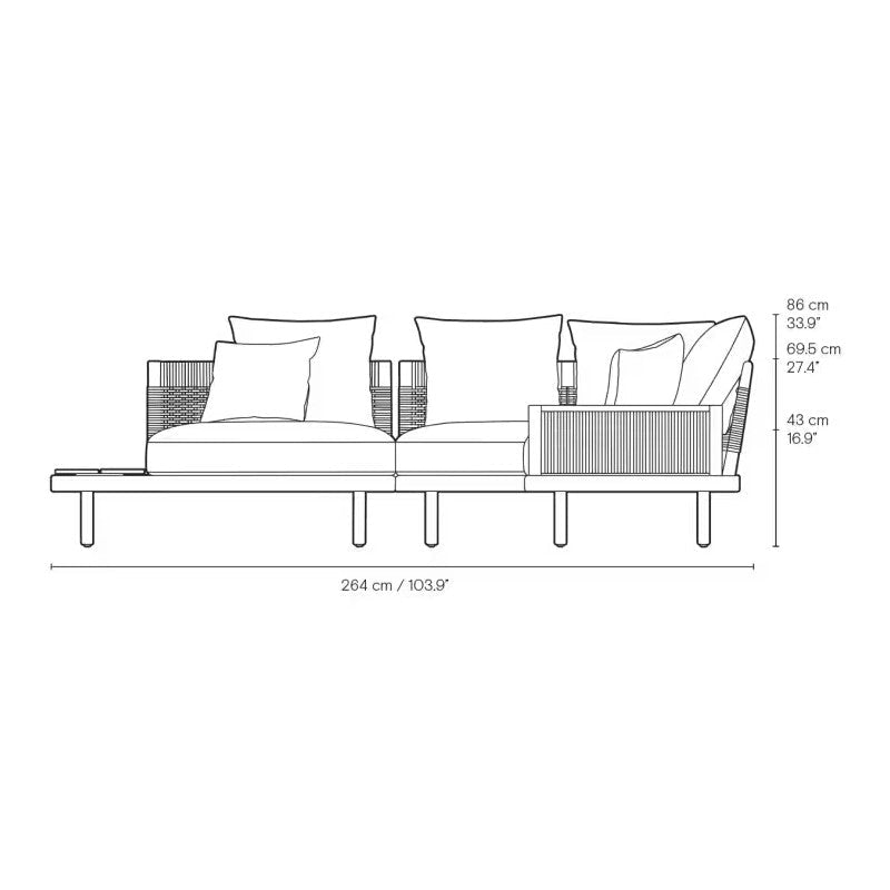 Sofa Outdoor - EOOS 6-Seater mit Sidetable von Carl Hansen
