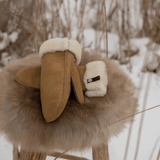 Fäustlinge - Lammfell camel von Van Buren