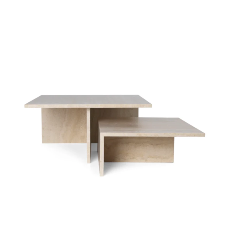 Ferm Living - Couchtisch Grande Duo Distinct Travertine