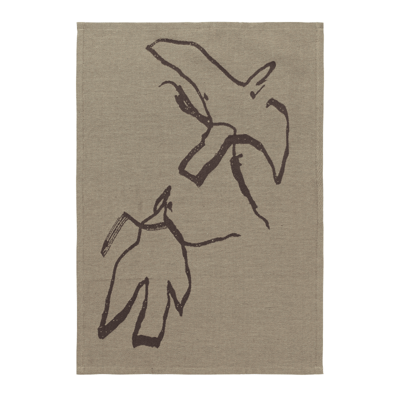 Ferm Living - Geschirrtuch Vuelo Tea Towel Elm Green/Coffee