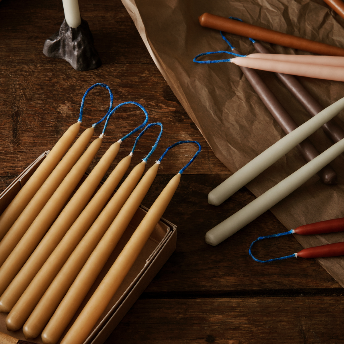 Ferm Living - Kerzen Dipped brown 8er Set