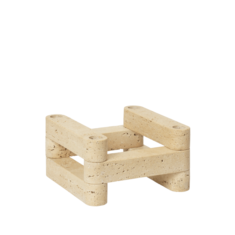 Ferm Living - Kerzenständer Newel Modular Travertine