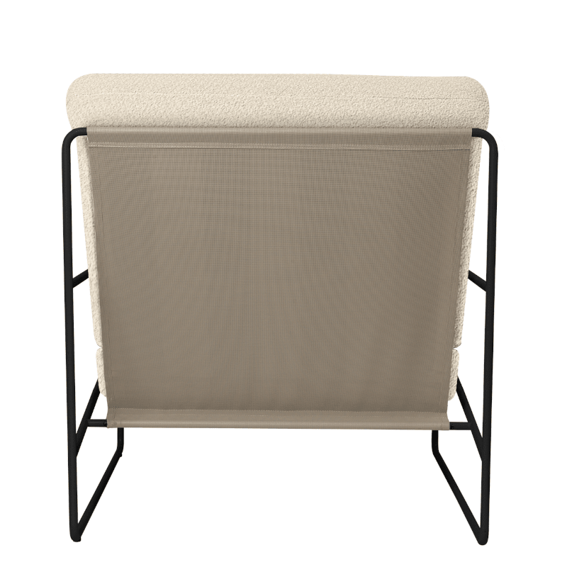 Ferm Living - Lounge Chair Desert 1er Pure Bouclé Black/Off White