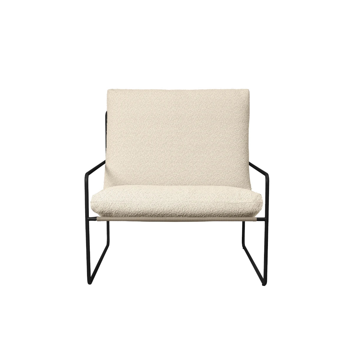 Ferm Living - Lounge Chair Desert 1er Pure Bouclé Black/Off White