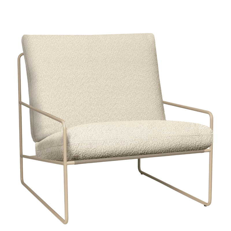 Ferm Living - Lounge Chair Desert 1er Pure Bouclé Cashmere/Off White