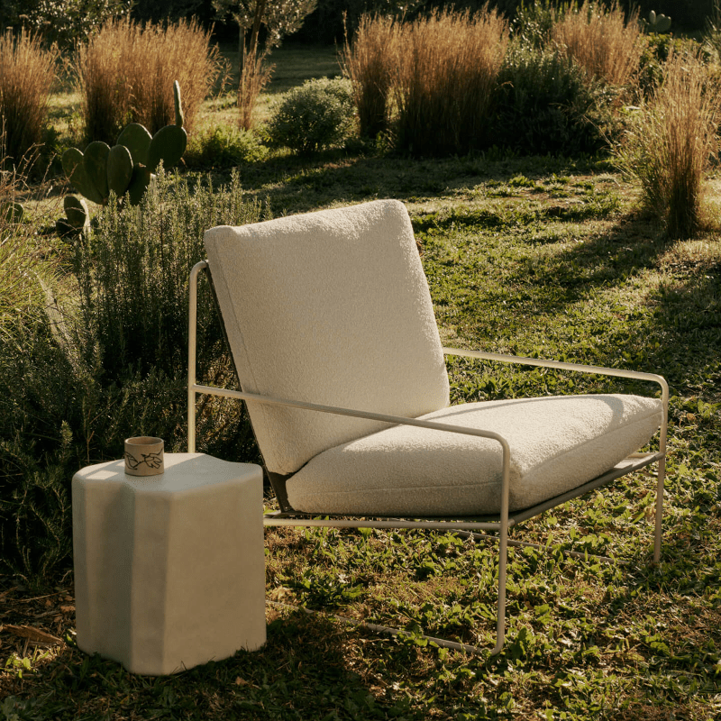Ferm Living - Lounge Chair Desert 1er Pure Bouclé Cashmere/Off White