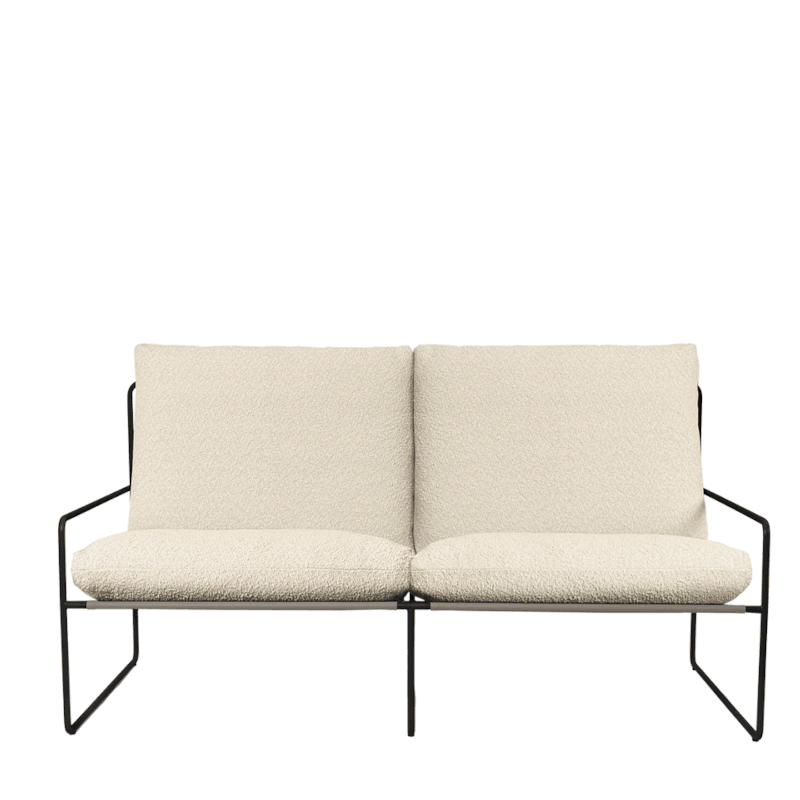 Ferm Living - Lounge Chair Desert 2er Pure Bouclé Black/Off White