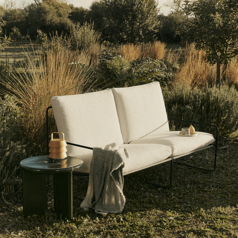 Ferm Living - Lounge Chair Desert 2er Pure Bouclé Black/Off White