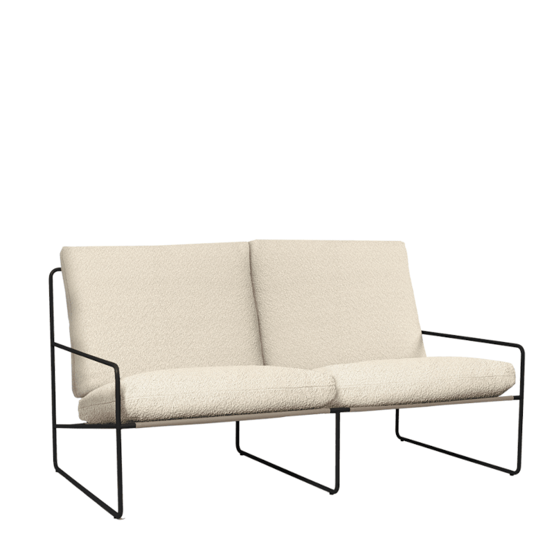 Ferm Living - Lounge Chair Desert 2er Pure Bouclé Black/Off White