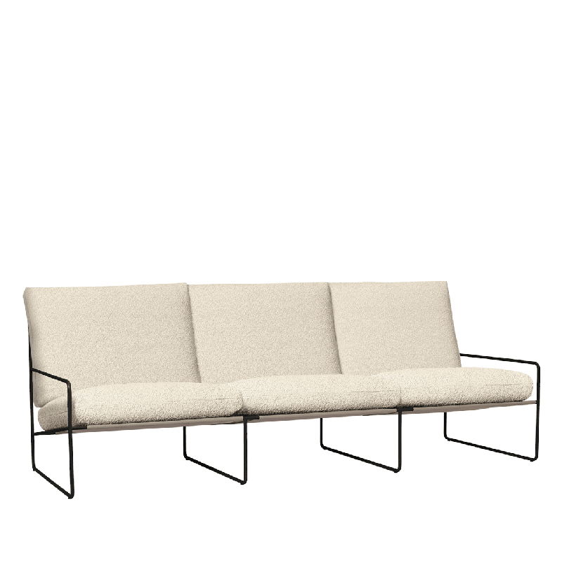 Ferm Living - Lounge Desert 3er Pure Bouclé Black/Off White