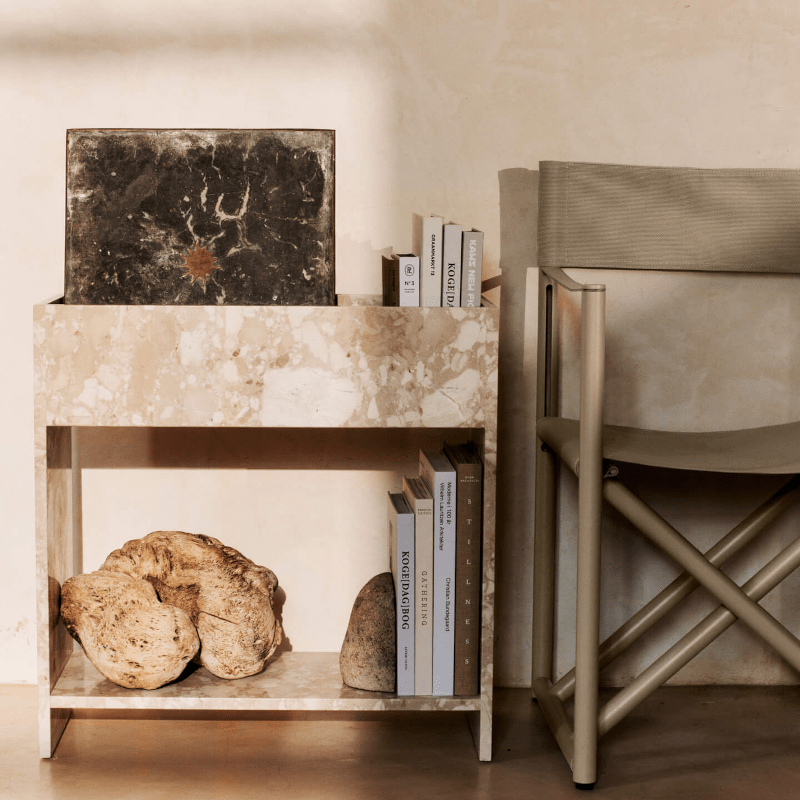 Ferm Living - Plant Box Stone mit Shelf Sand