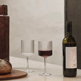 Ferm Living - Rotweinglas Ripple klar 2er Set