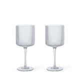 Ferm Living - Rotweinglas Ripple klar 2er Set