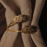 Ferm Living - Rond de Serviette Holly Leaf Laiton Set de 4
