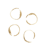 Ferm Living - Rond de Serviette Holly Leaf Laiton Set de 4
